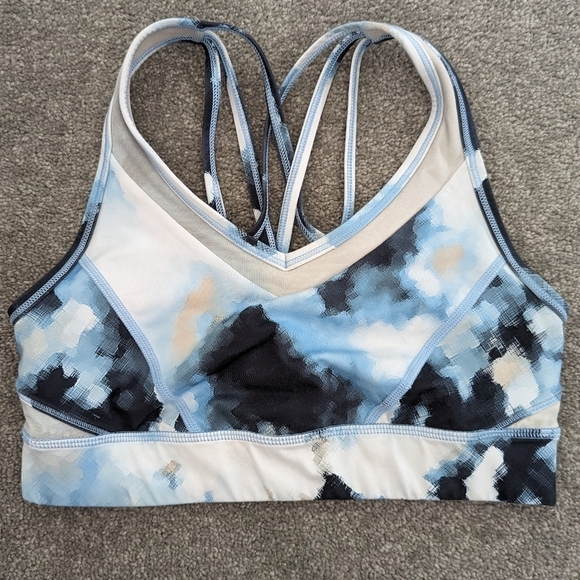 LULULEMON Strap It Like It's Hot Bra Blooming Pixie Aquamarine Multi White Sz 6 - Picture 6 of 11